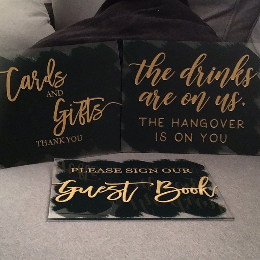 Blush and Lumber acrylic signs
